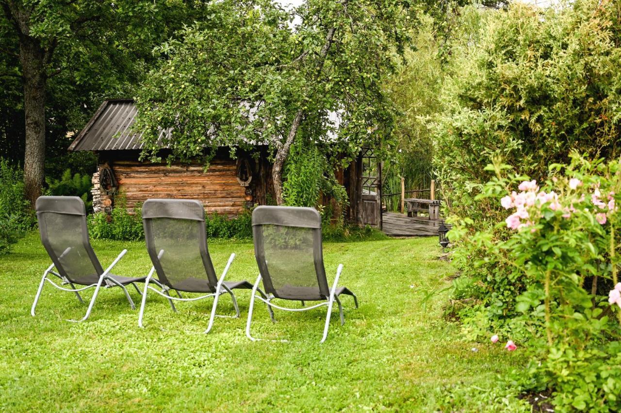 Idilliska Latgaliesu Lauku Maja Ar Melno Pirti Vila Aglona Exterior foto