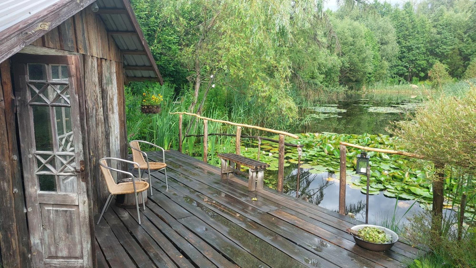 Idilliska Latgaliesu Lauku Maja Ar Melno Pirti Vila Aglona Exterior foto